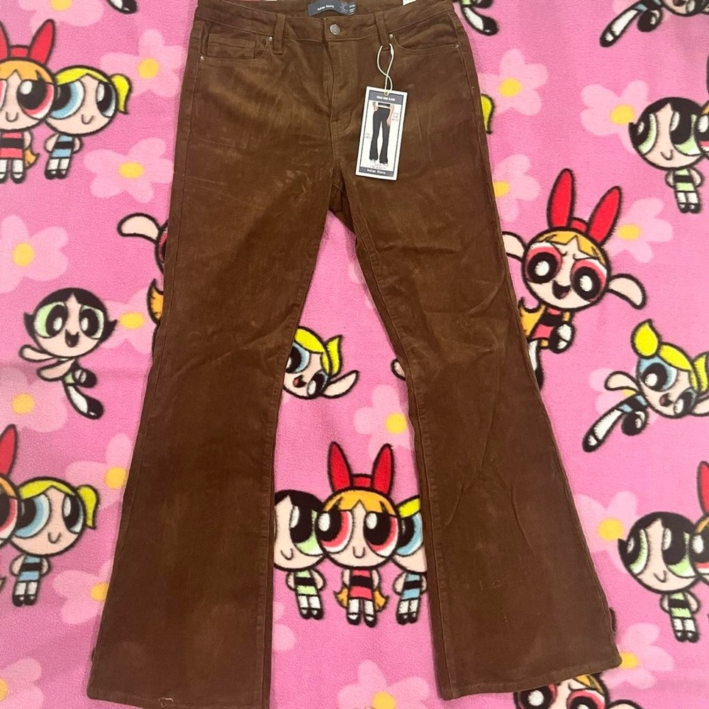 High rise flare corduroy pants